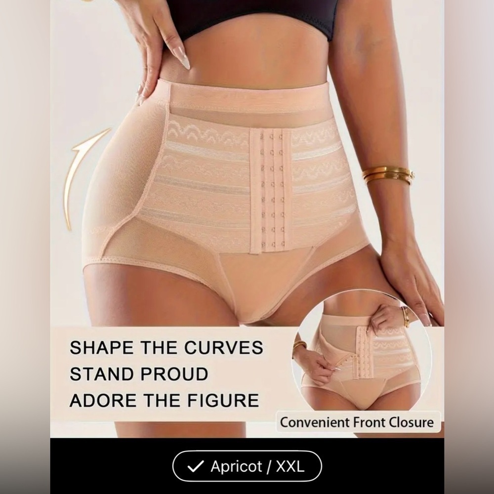 Shapewear in Apricot XXL Tummy Control Front Adjustable Hooks NWOT High Waisted - Picture 2 of 10